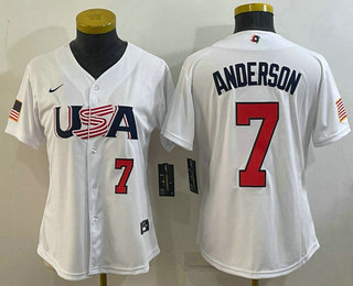 Womens USA Baseball #7 Tim Anderson Number 2023 White World Classic Stitched Jersey,We sell and wholesale Womens USA Baseball #7 Tim Anderson Number 2023 White World Classic Stitched Jersey on line form chian!